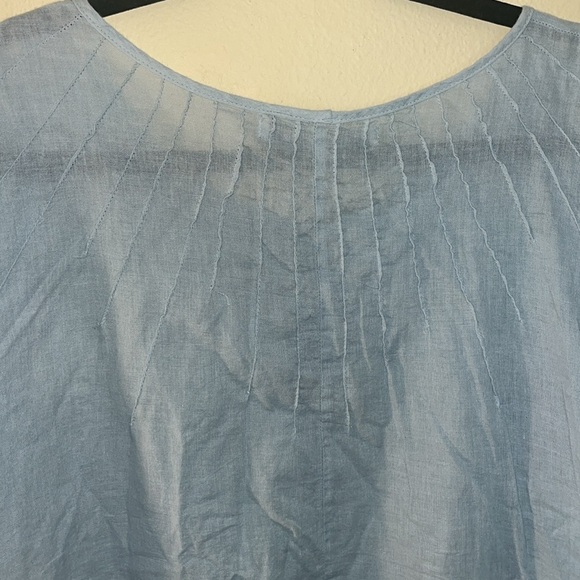 JP and Mattie Anthropologie Cornflower Blue Embroidered Top Lagenlook S - Picture 8 of 13